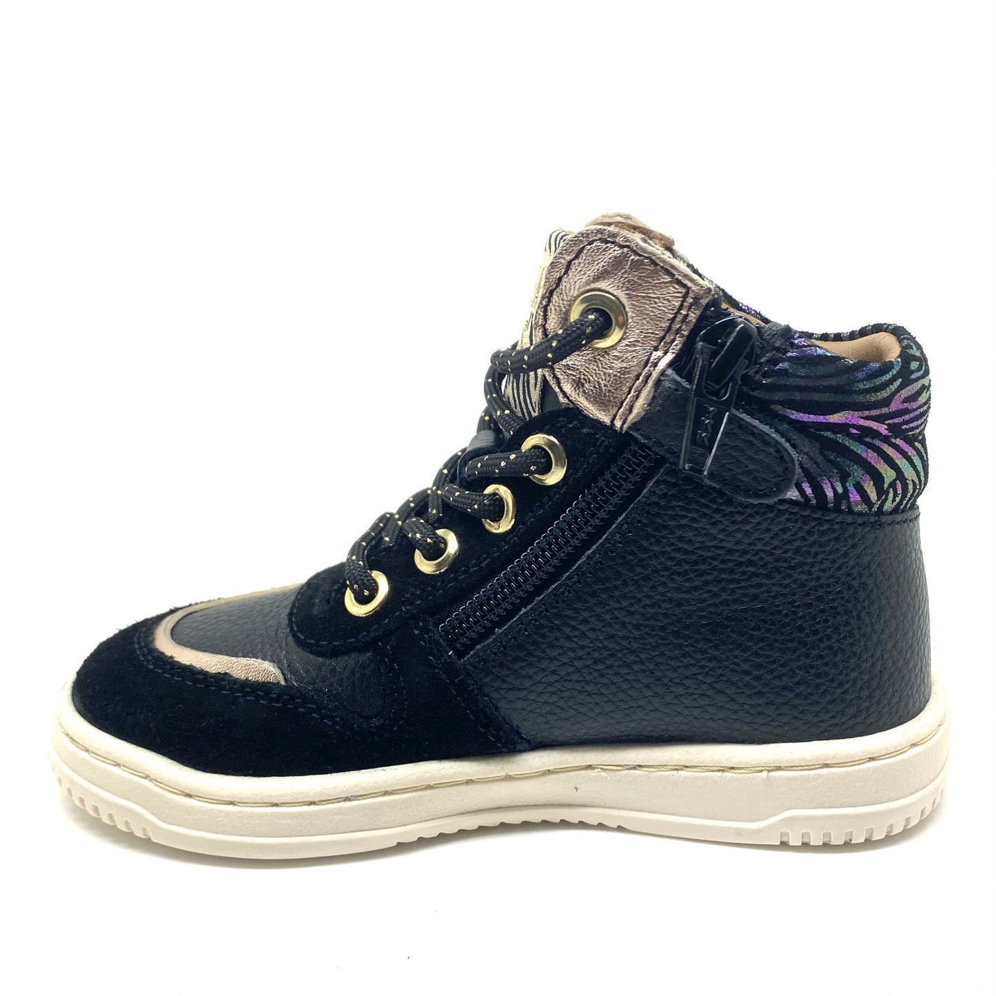 Develab hoge sneaker met zwart en een paars accent