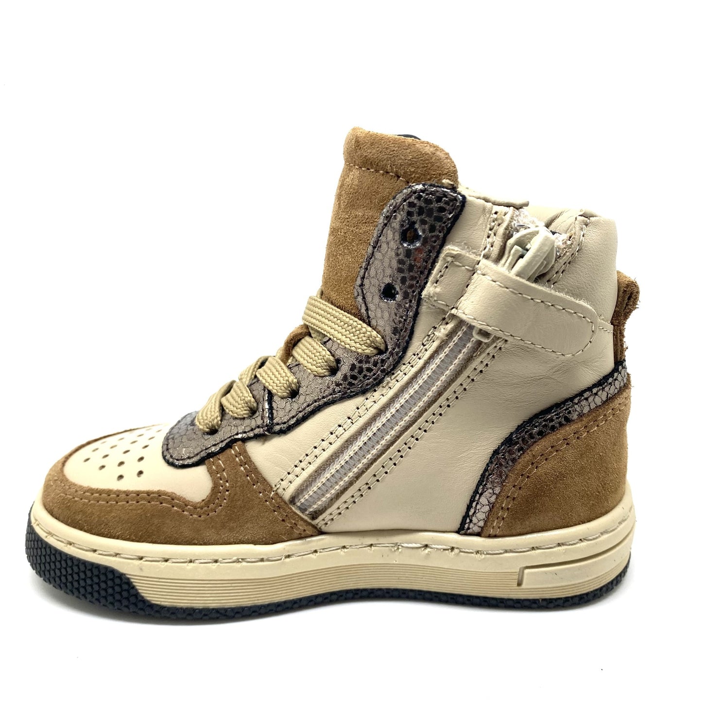 Hip hoge sneaker beige en goud