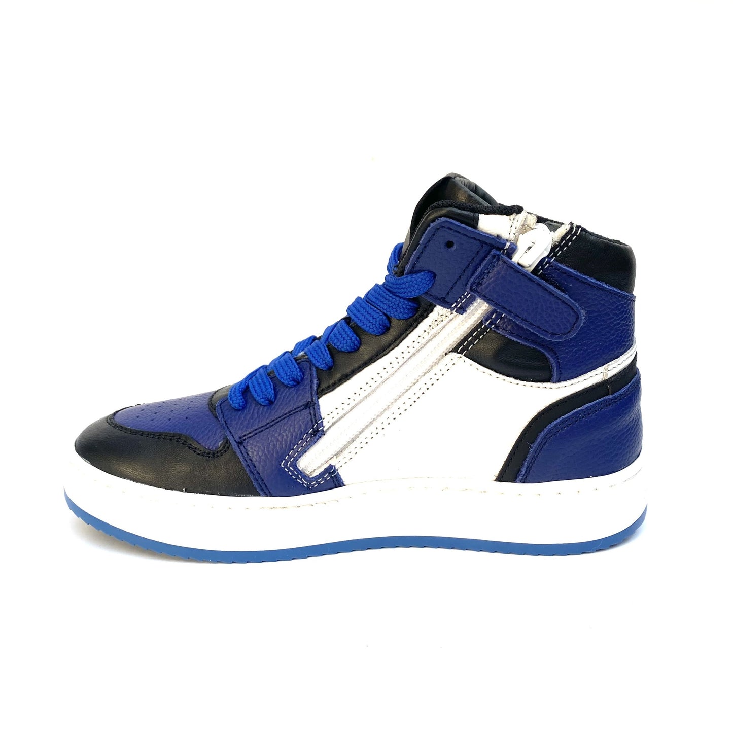 Hip hoge sneaker blauw zwart en wit