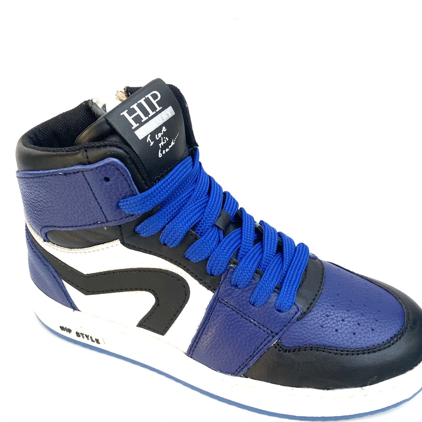 Hip hoge sneaker blauw zwart en wit