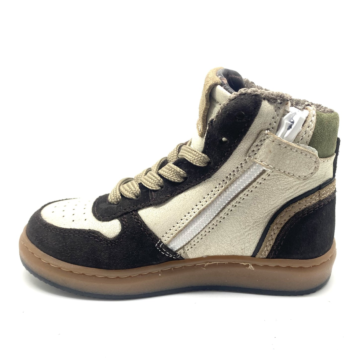 Pinocchio hoge sneaker bruin beige groen