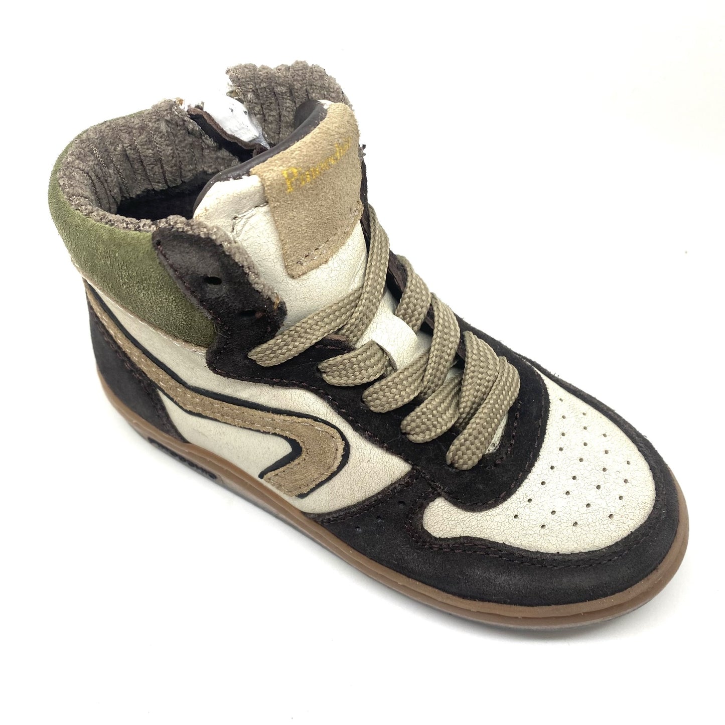 Pinocchio hoge sneaker bruin beige groen