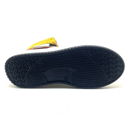 Hip hoge sneaker bordeaux oker en zwart