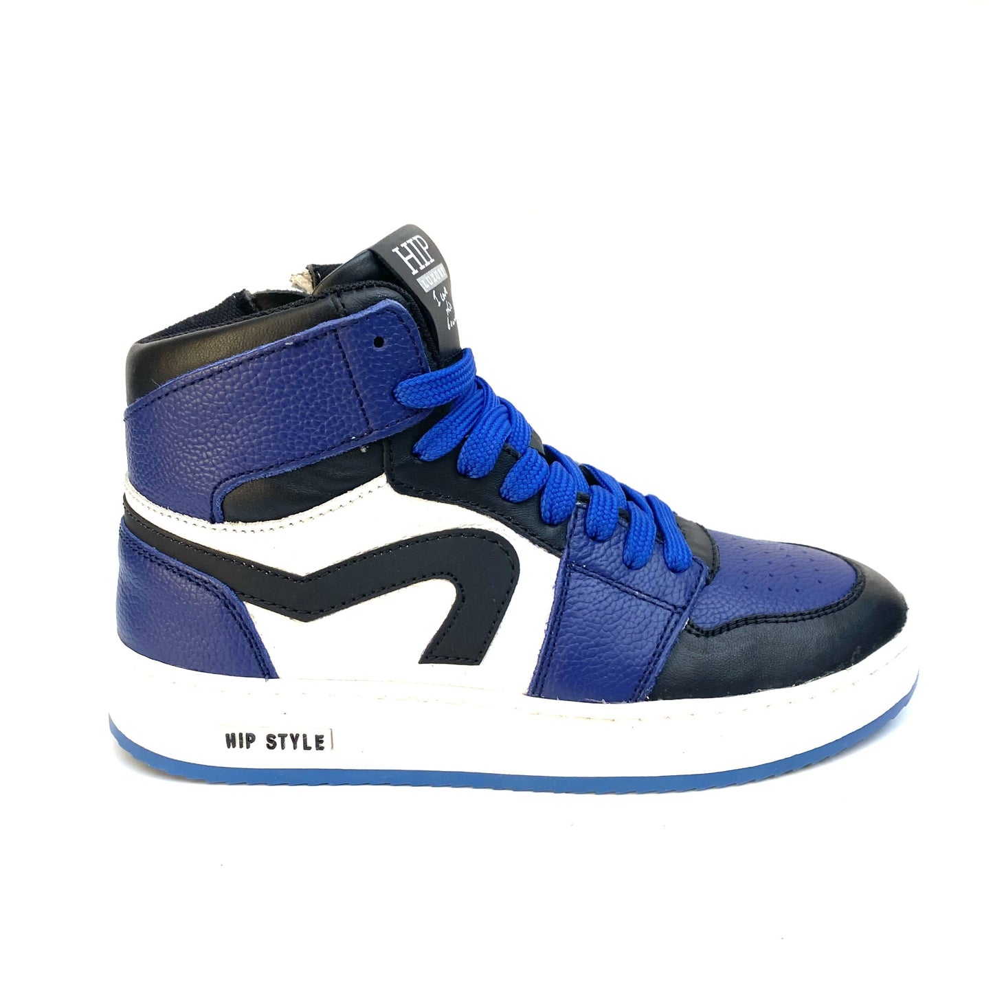 Hip hoge sneaker blauw zwart en wit