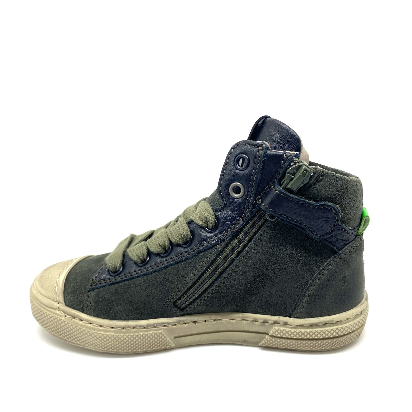 Stones and Bones hoge groene sneaker met zwart