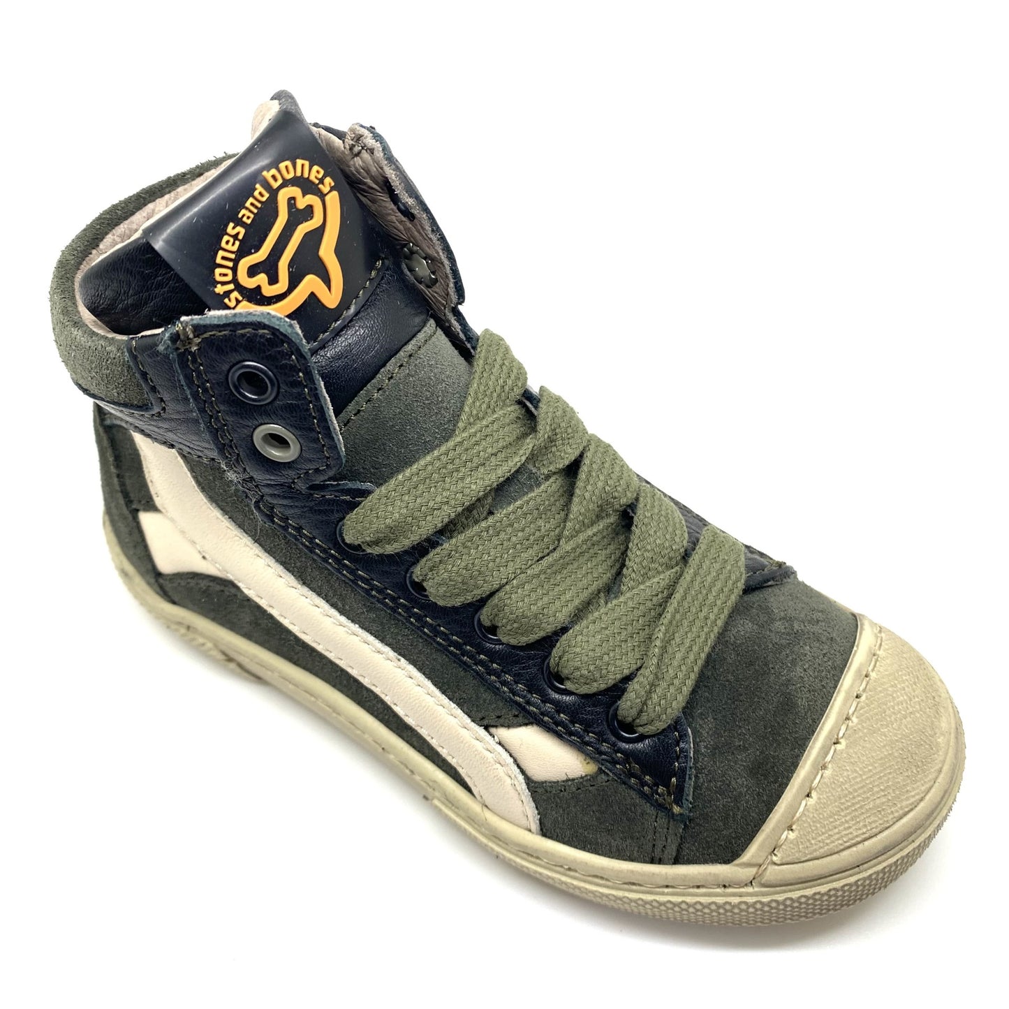 Stones and Bones hoge groene sneaker met zwart