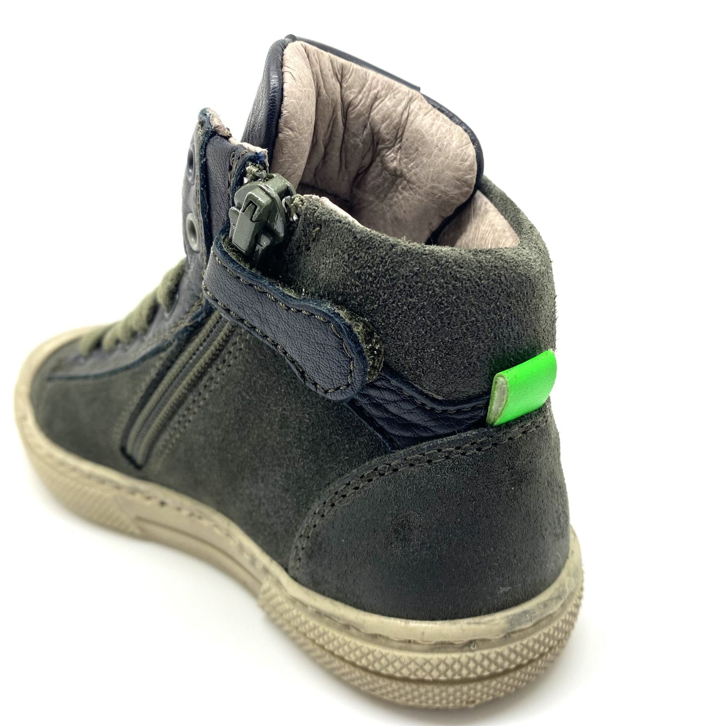 Stones and Bones hoge groene sneaker met zwart