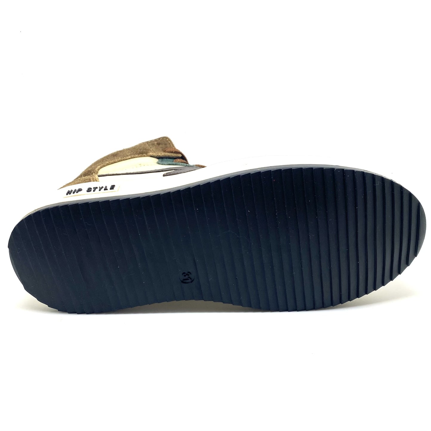 Hip hoge sneaker kaki cognac
