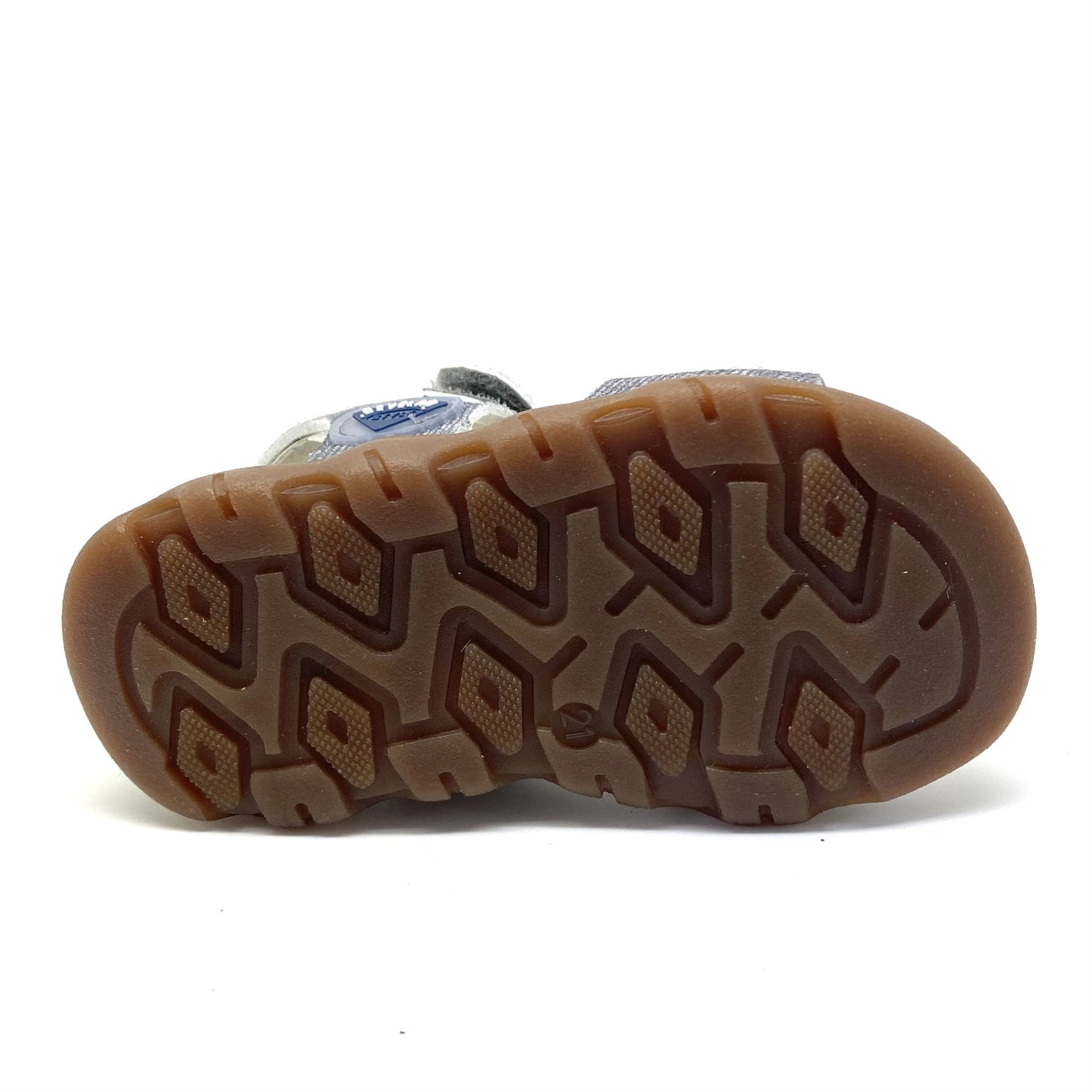 Develab sandaal jeans kleur met 2 velcro