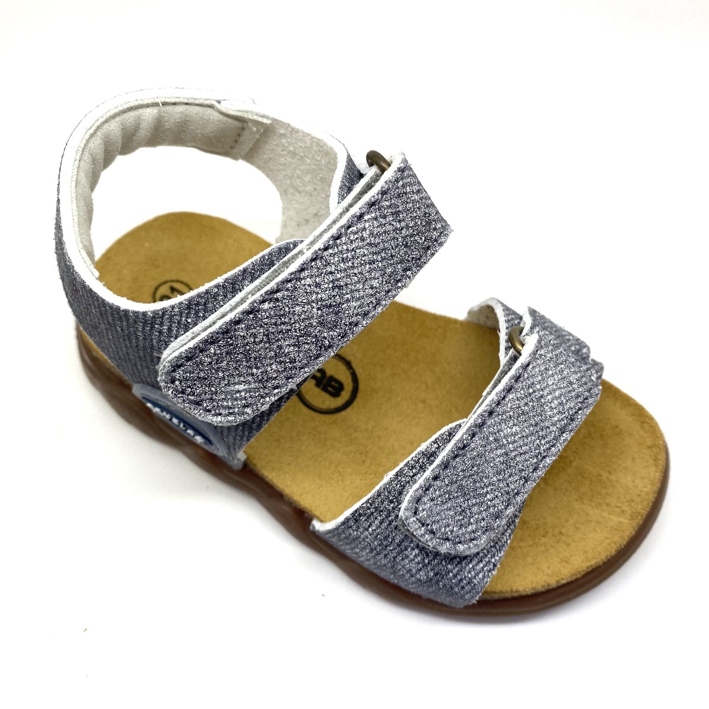 Develab sandaal jeans kleur met 2 velcro