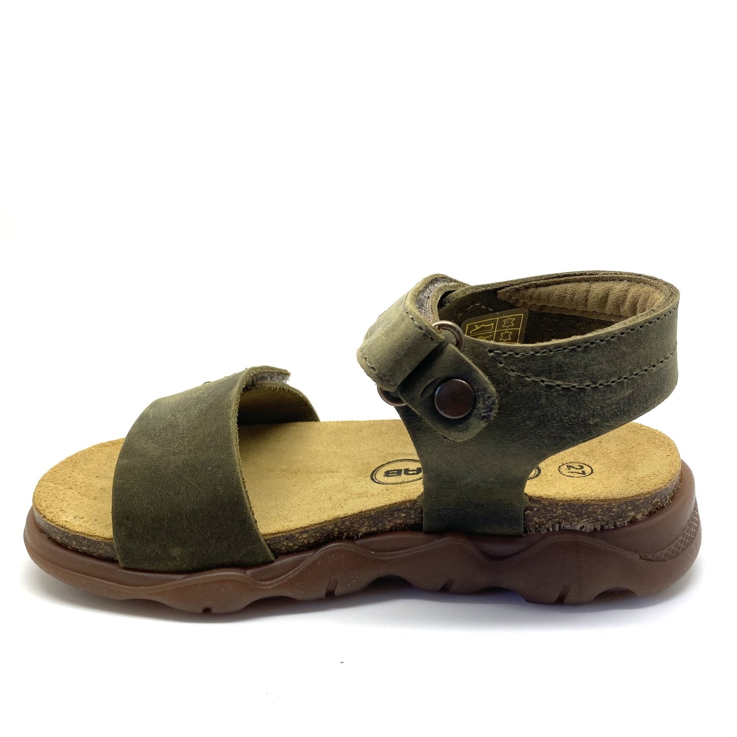 Develab sandaal kaki met 2 velcro's en dikke flexibele zool
