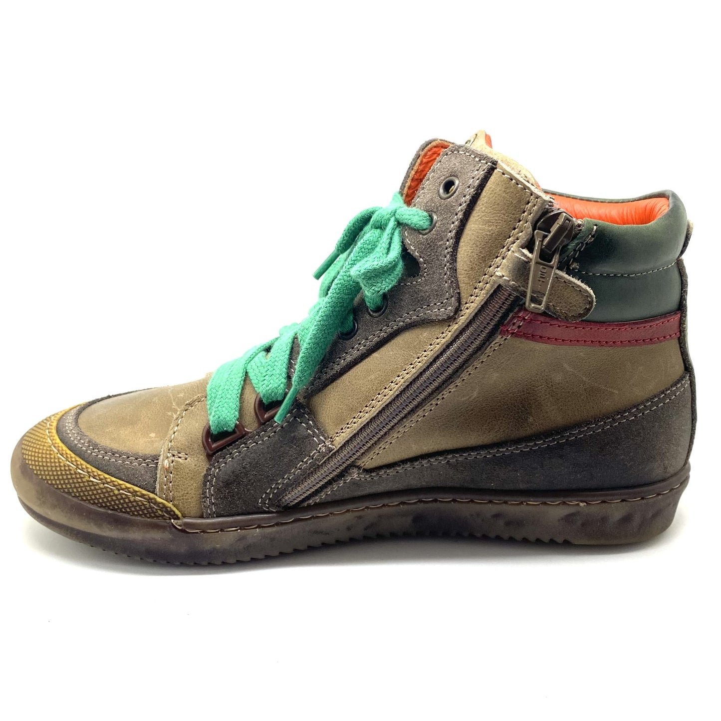 Lepi hoge sneaker met groene veters