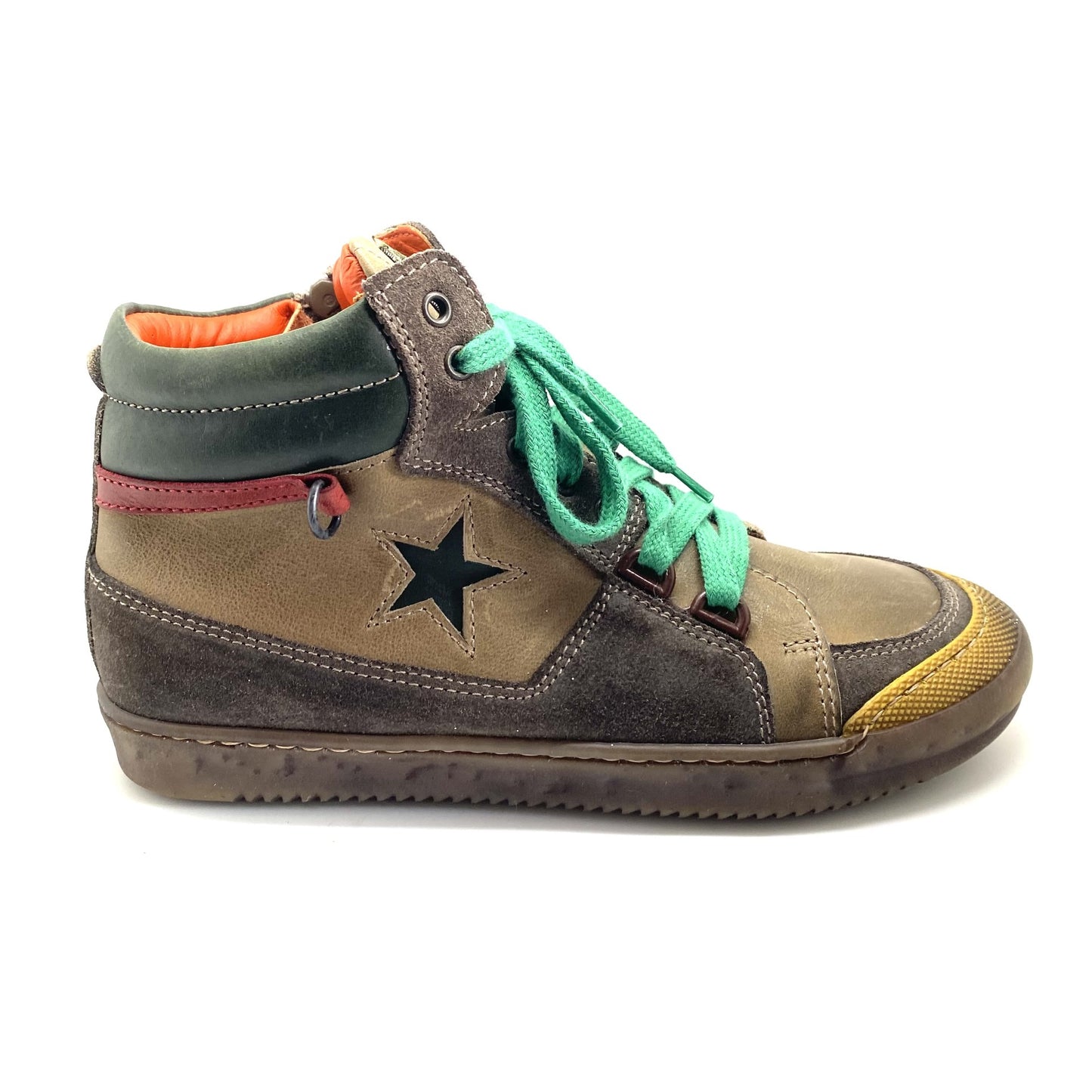 Lepi hoge sneaker met groene veters
