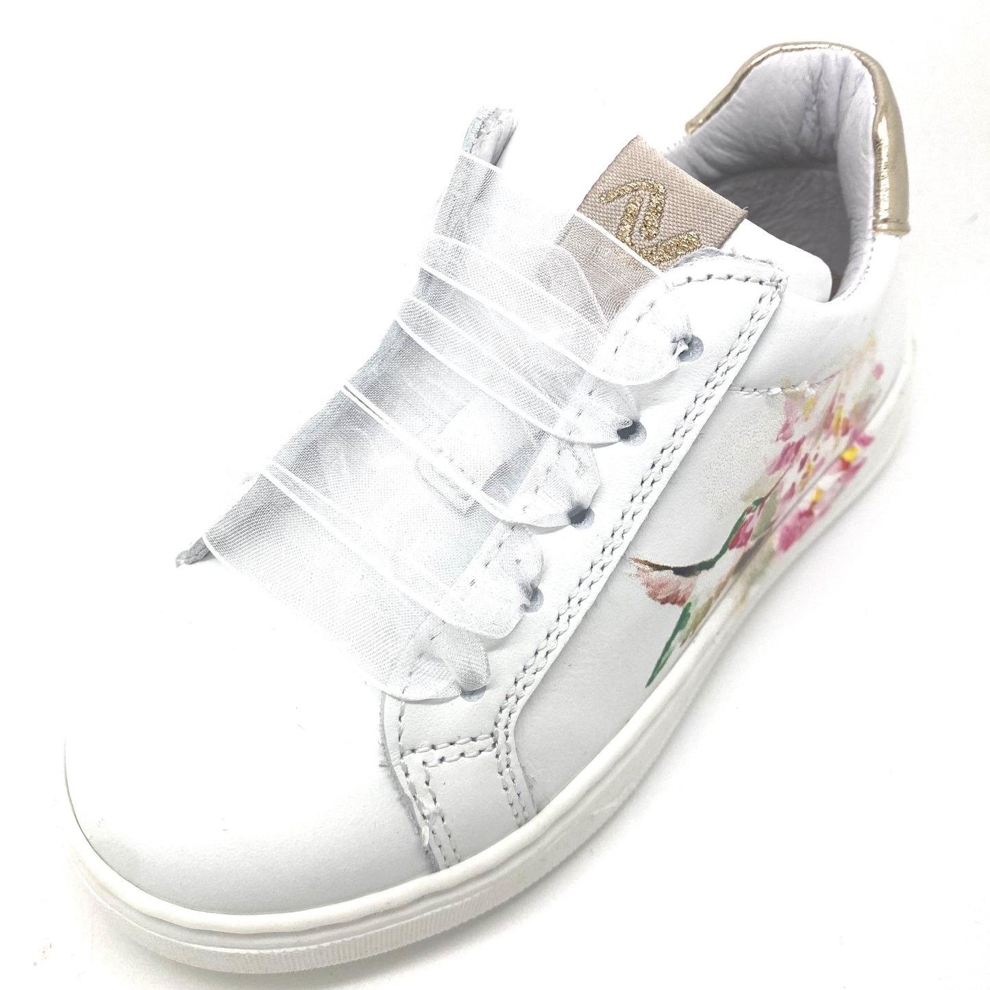 Lunella sneaker wit met vogeltje zijkant.
