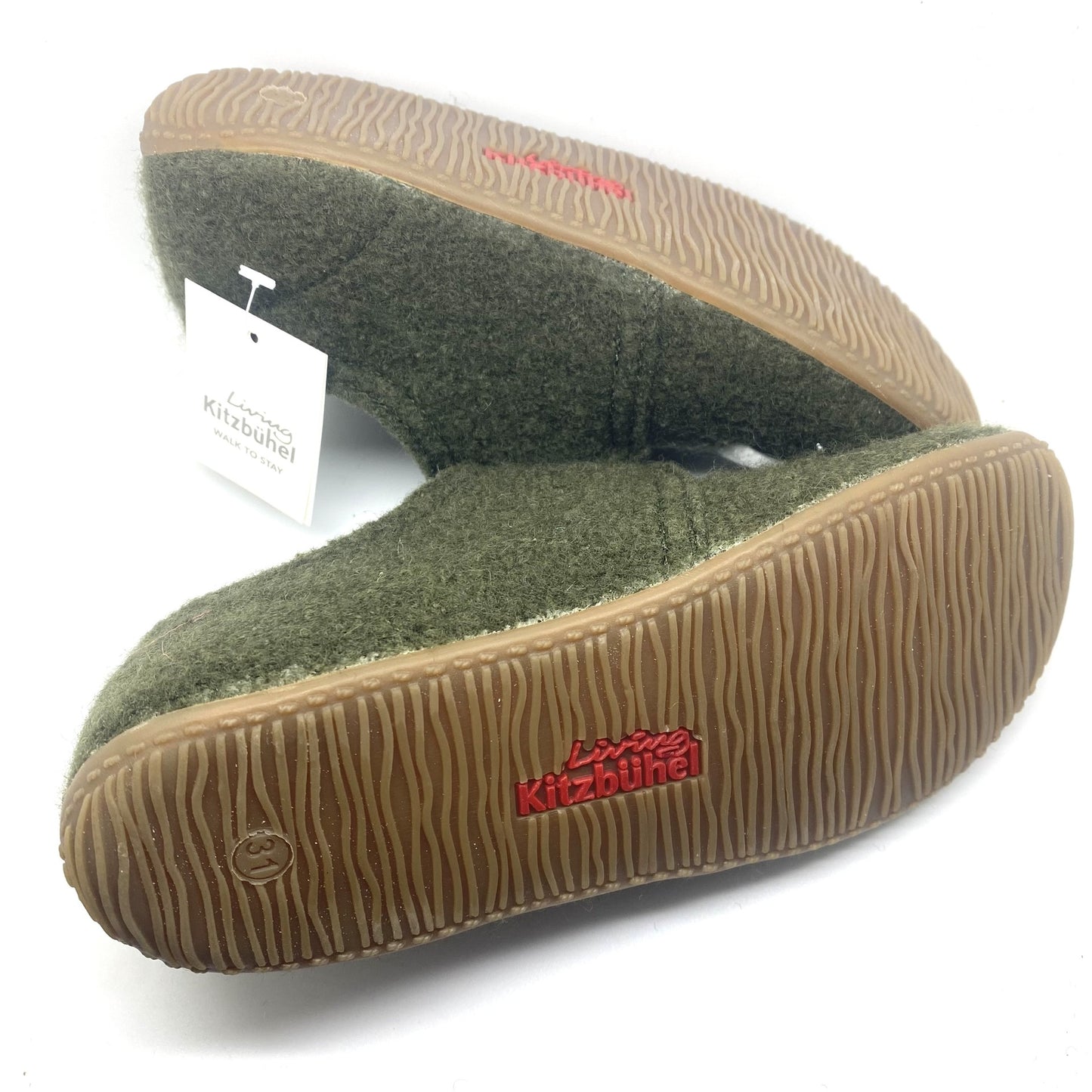 Kitzbühel pantoffel groen met monster
