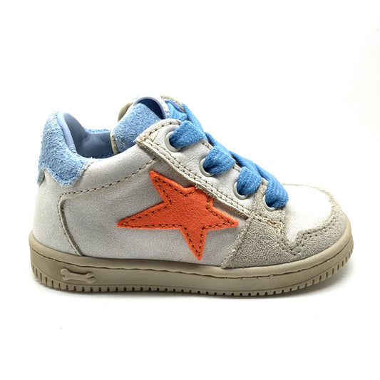 Stones and Bones NING sneaker wit met oranje ster