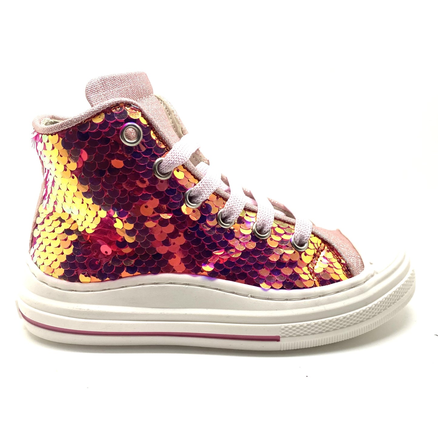 Zecchino D'oro sneaker met roos rode pailletten
