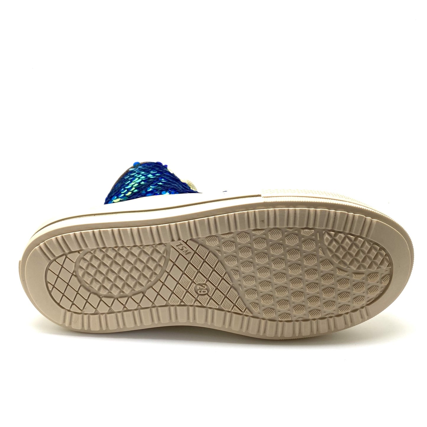 Zecchino D'oro sneaker met pailletten goud en blauw