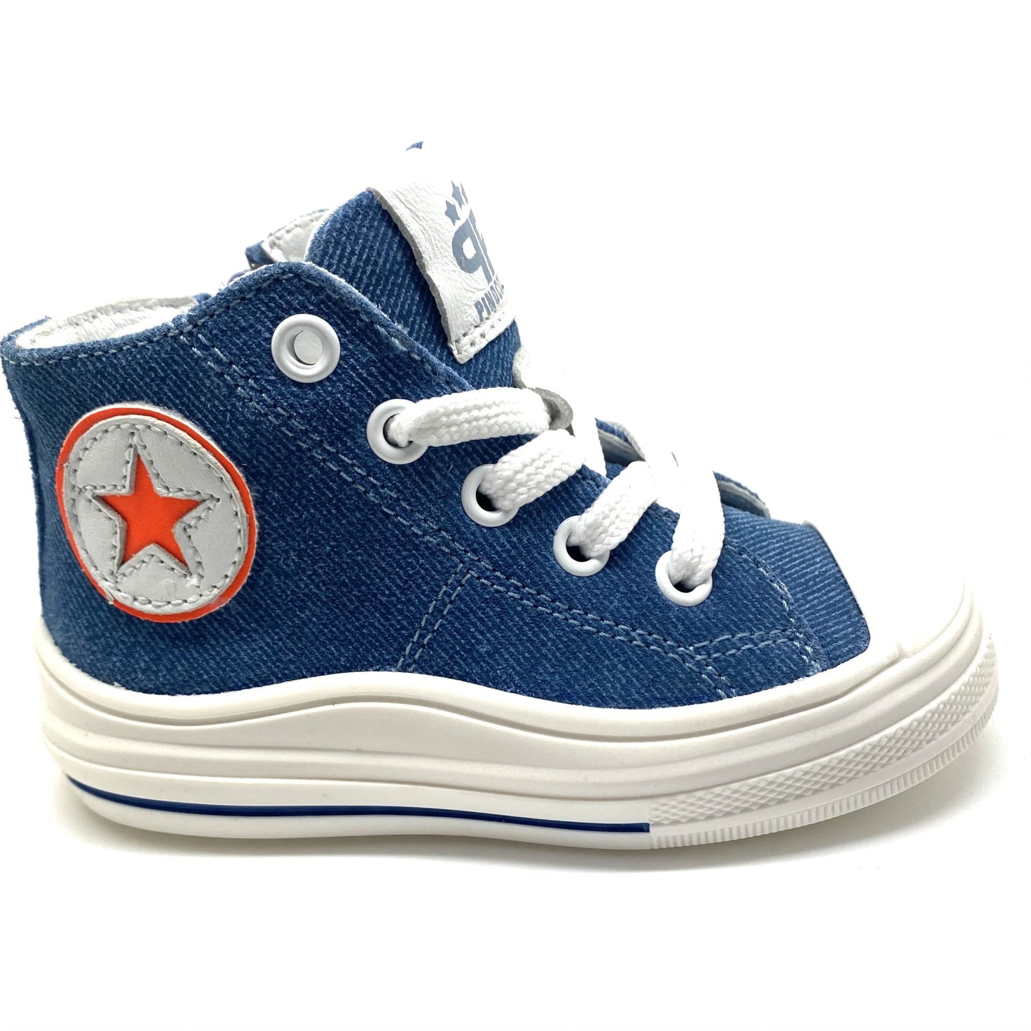 Pinocchio hoge blauwe stoere sneaker.