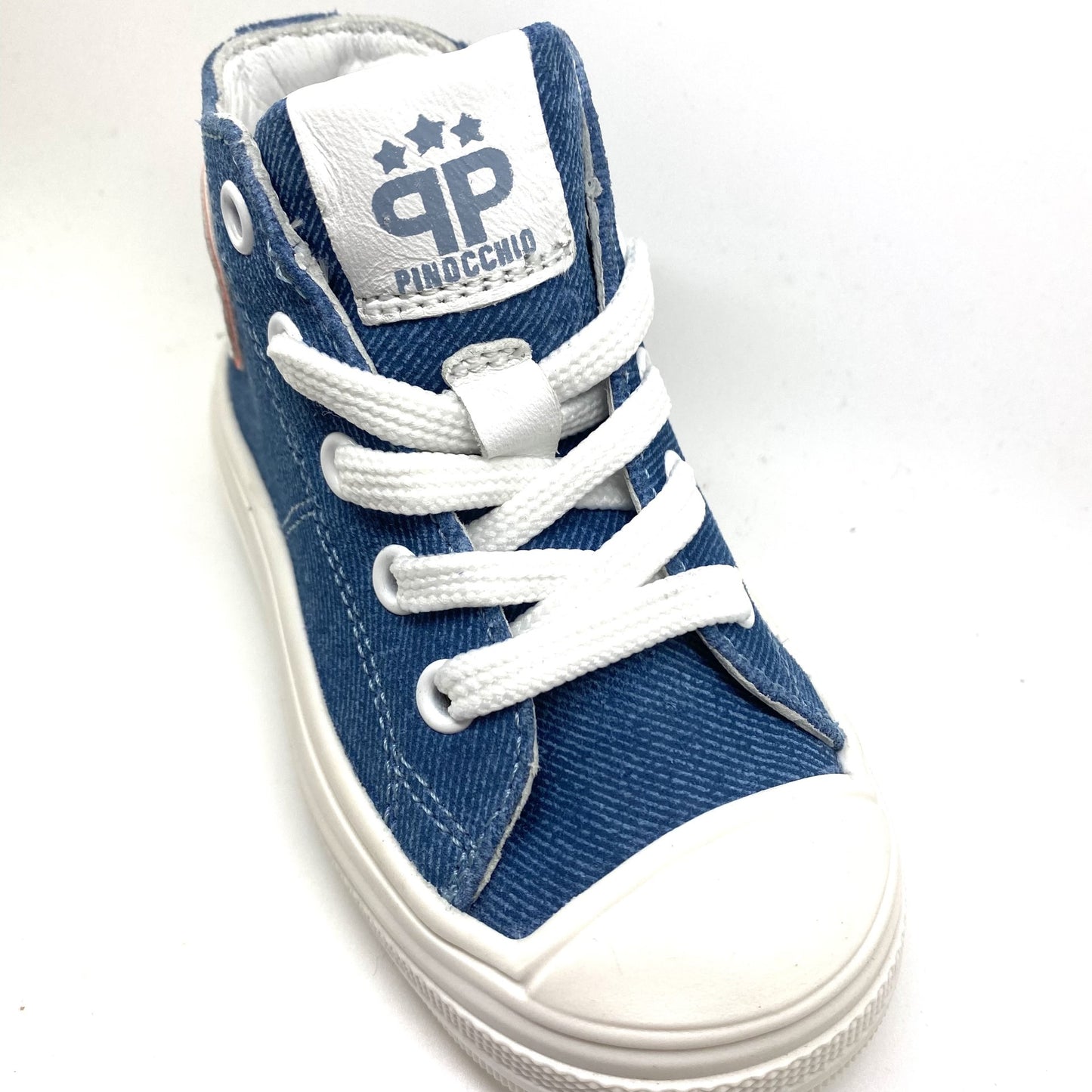 Pinocchio hoge blauwe stoere sneaker.