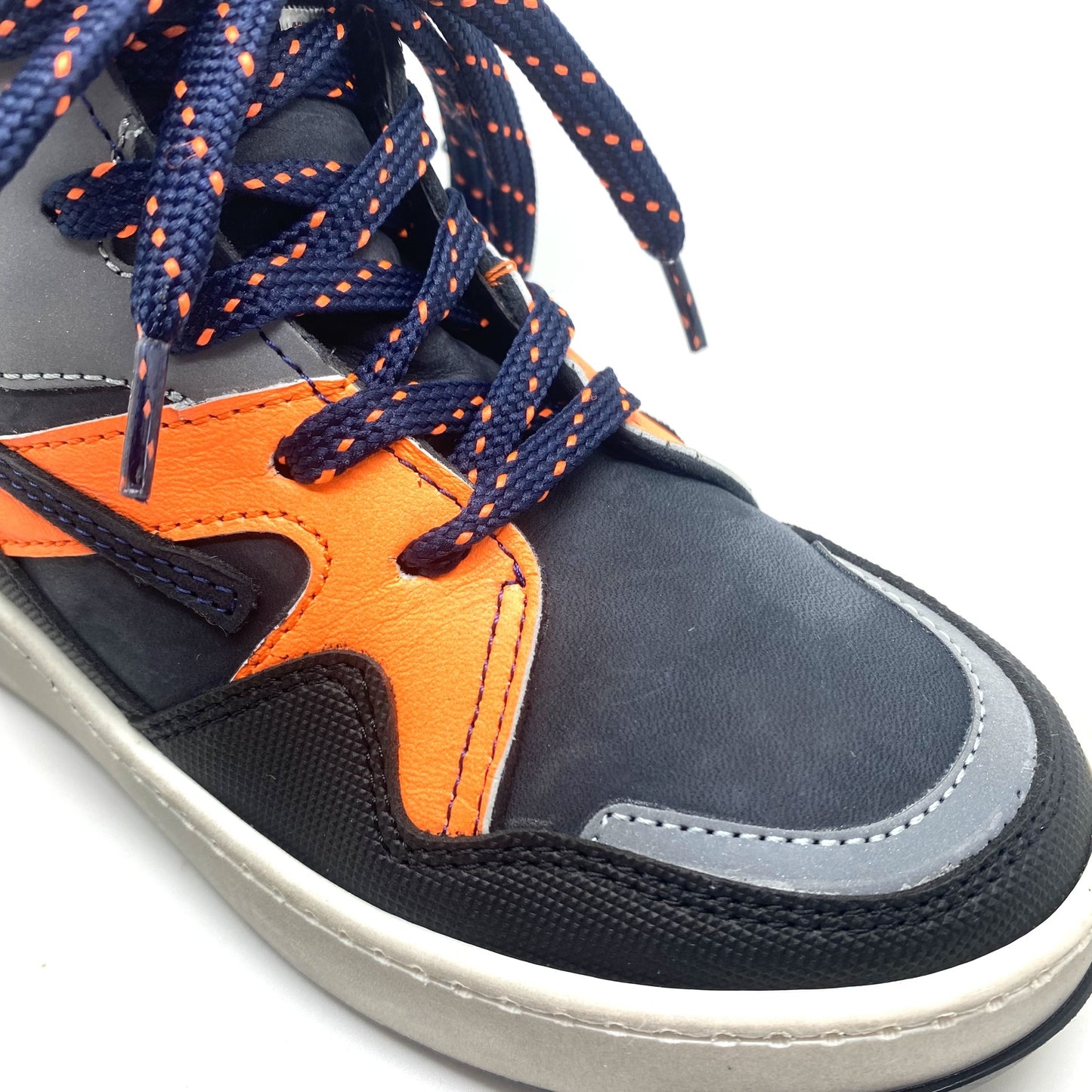 Red Rag blauwe sneaker met fluo oranje
