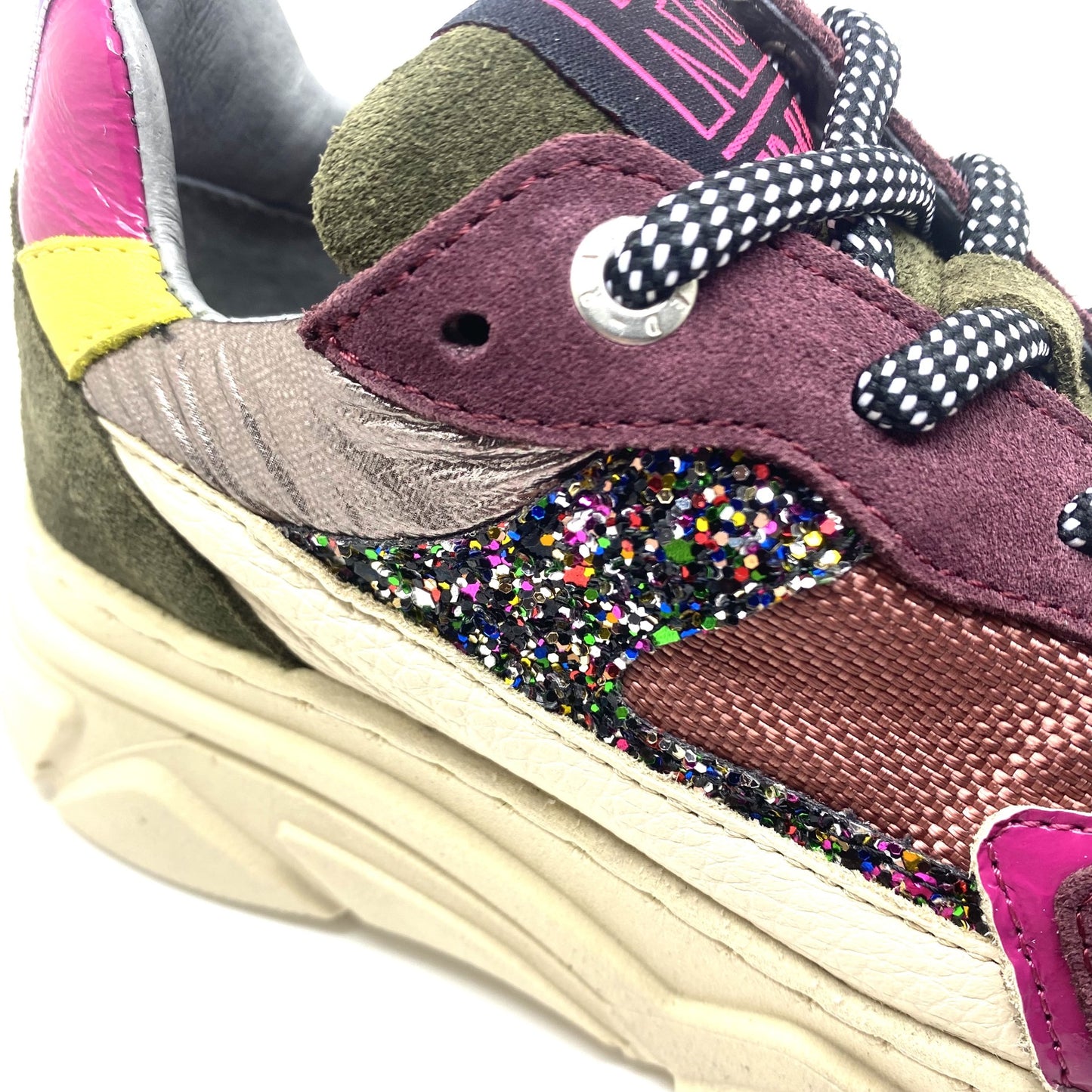 Red Rag runner paars met glitter