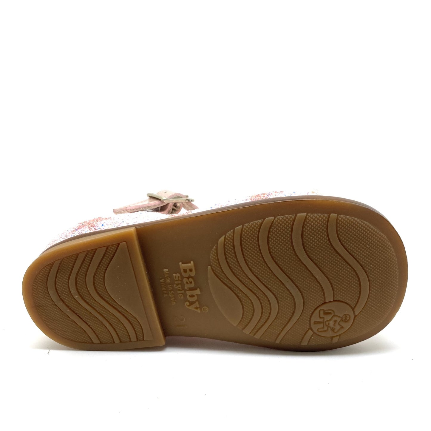 Beberlis open roos schoentje met glitter en sterretjes