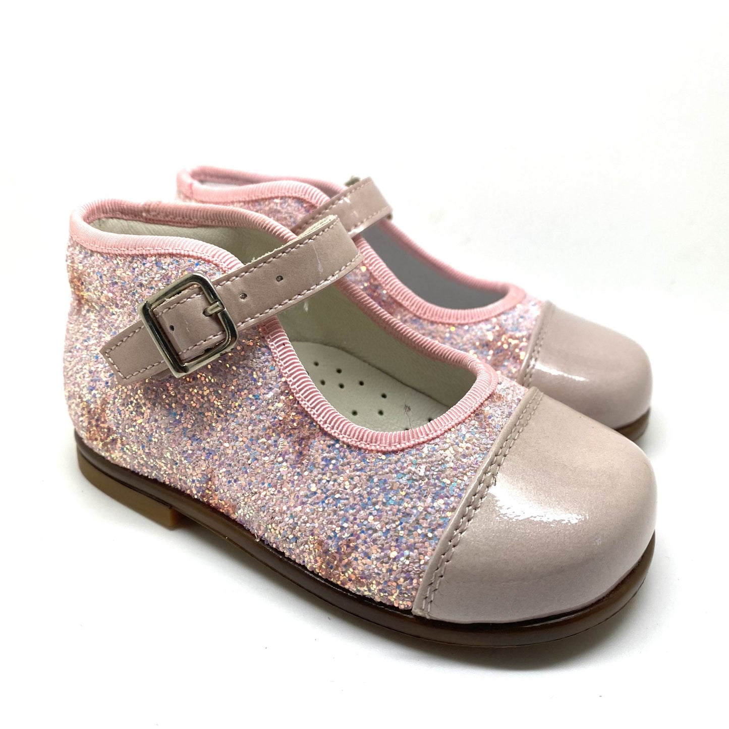 Beberlis open roos schoentje met glitter en sterretjes