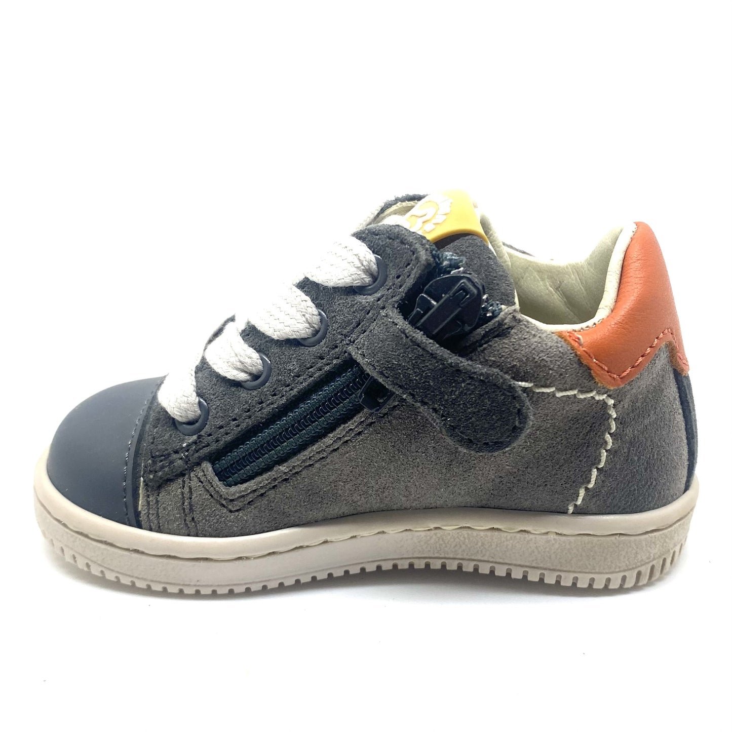 Stones and Bones eerste stappertje grijs met rubber tipje;
