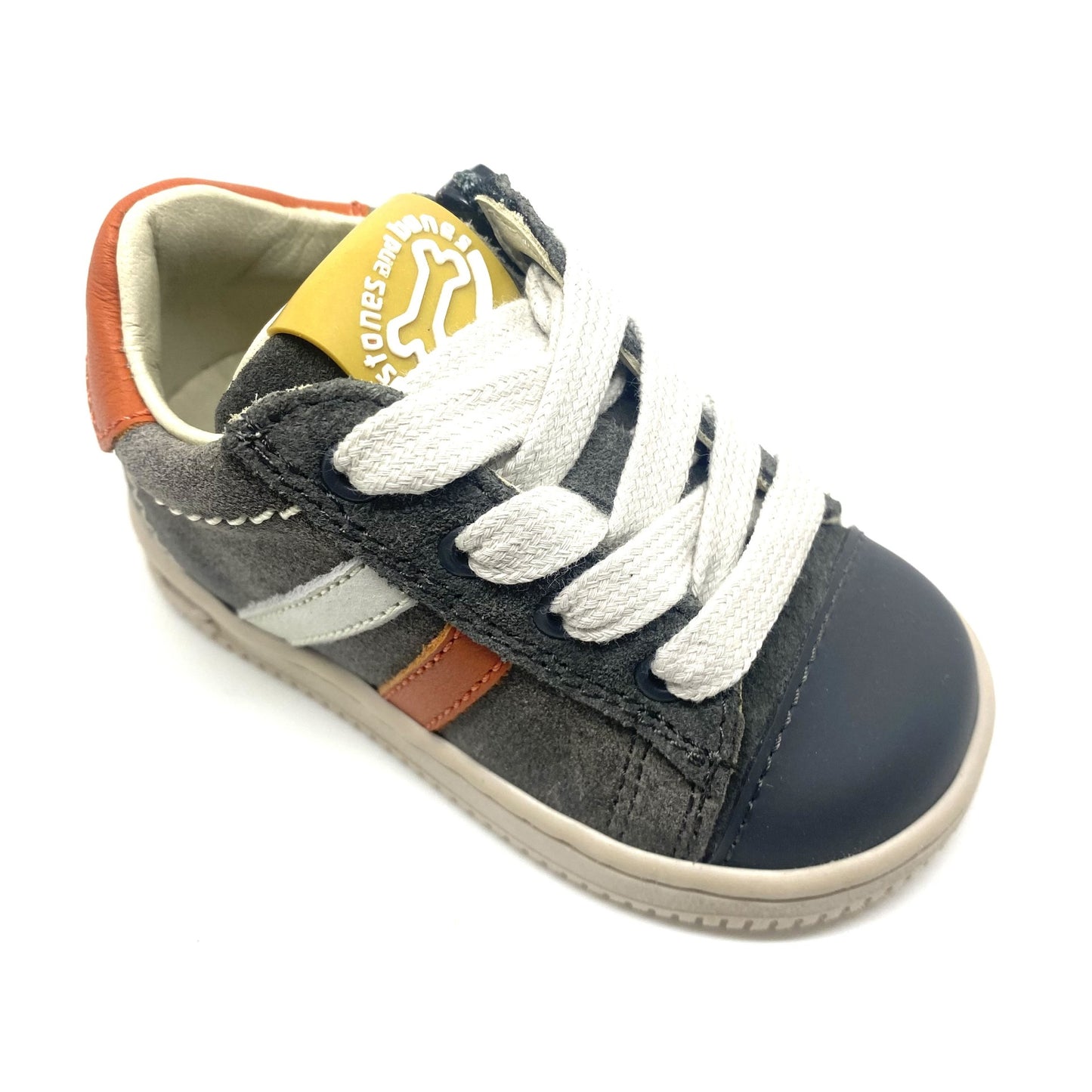 Stones and Bones eerste stappertje grijs met rubber tipje;