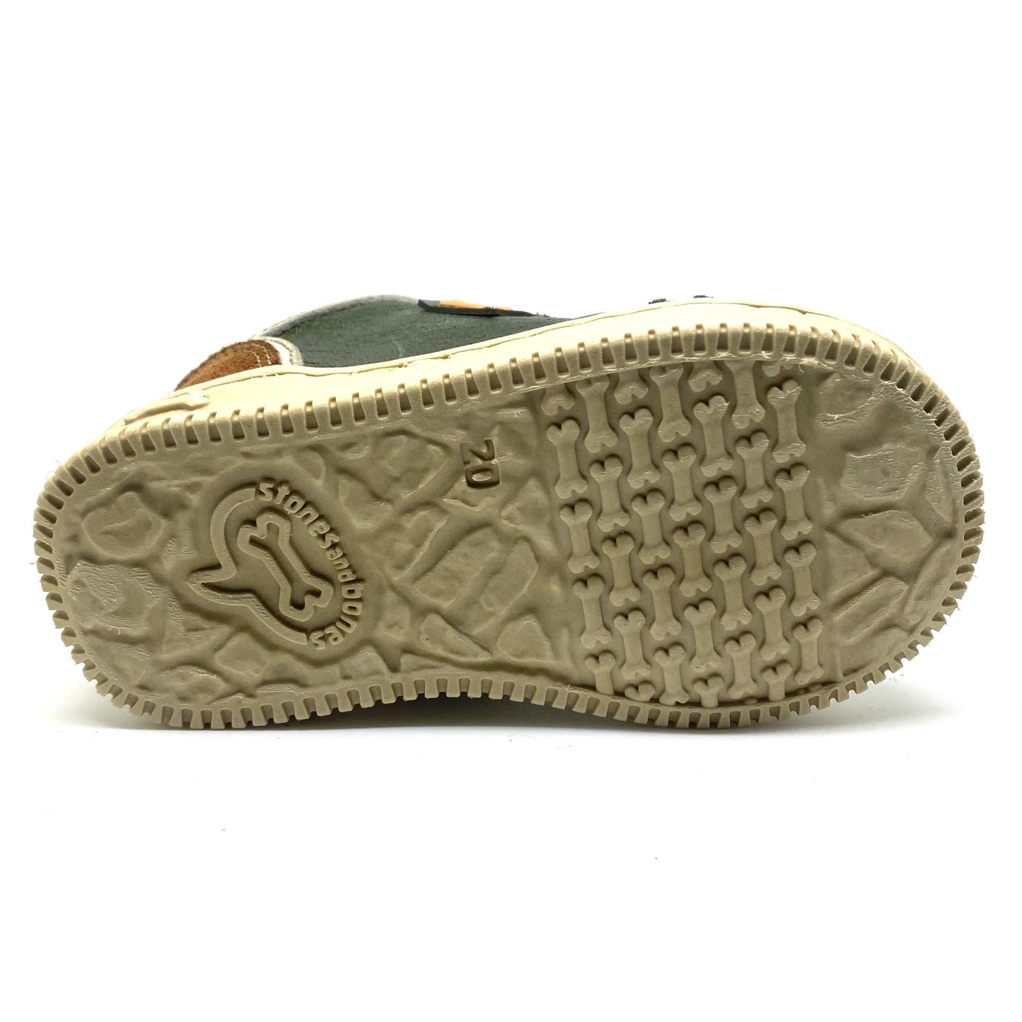 Stones and Bones sneaker groen en cognac