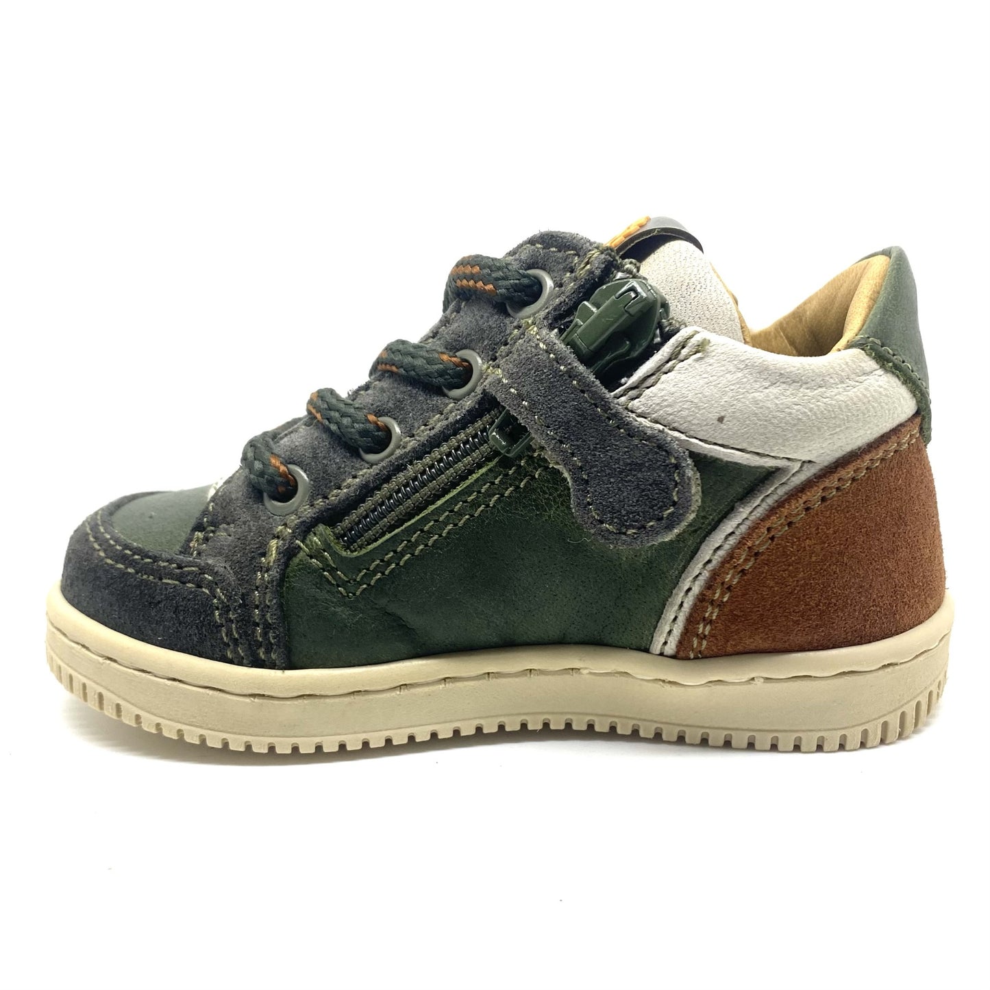 Stones and Bones sneaker groen en cognac