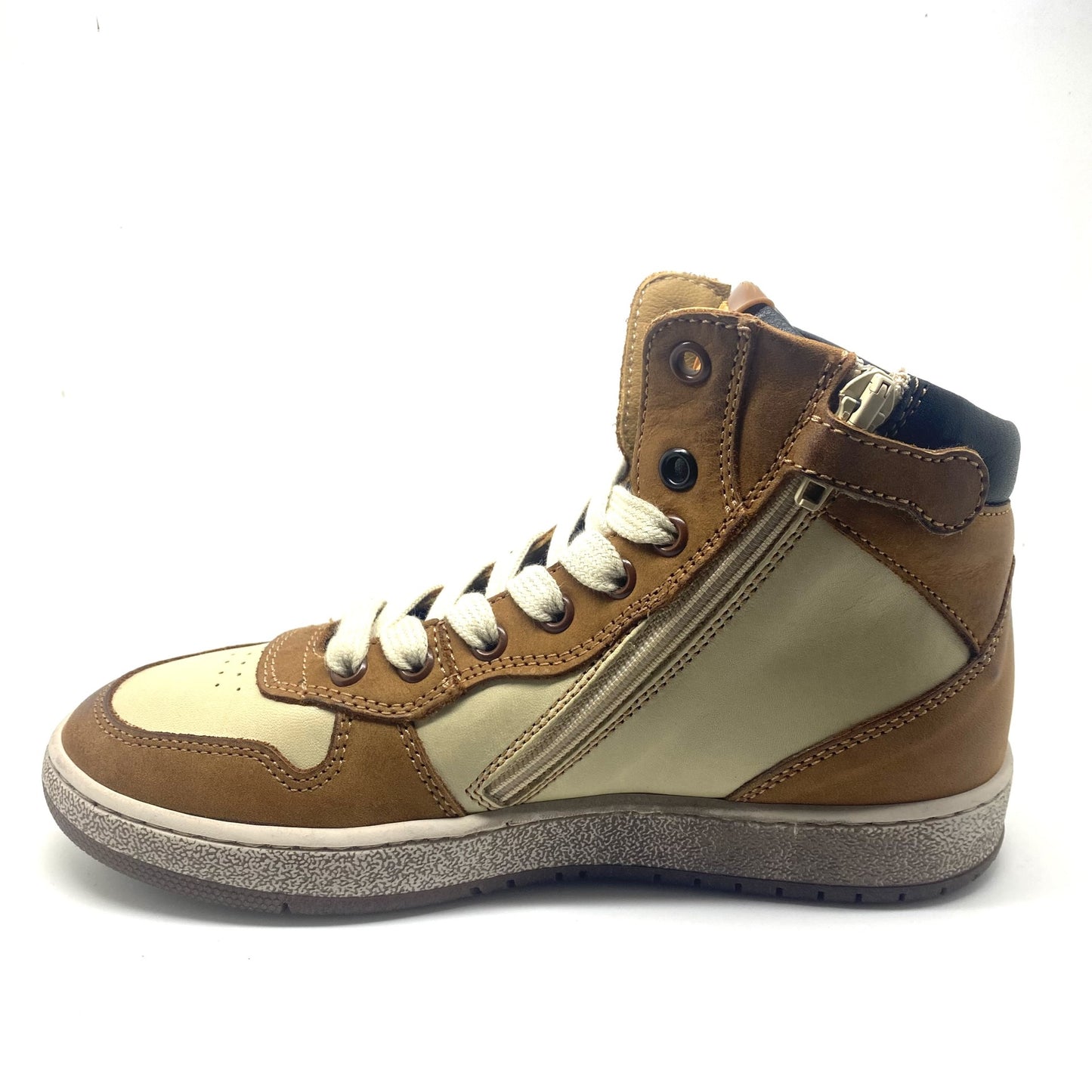 Stones and Bones LOSOT hoge sneaker cognac beige