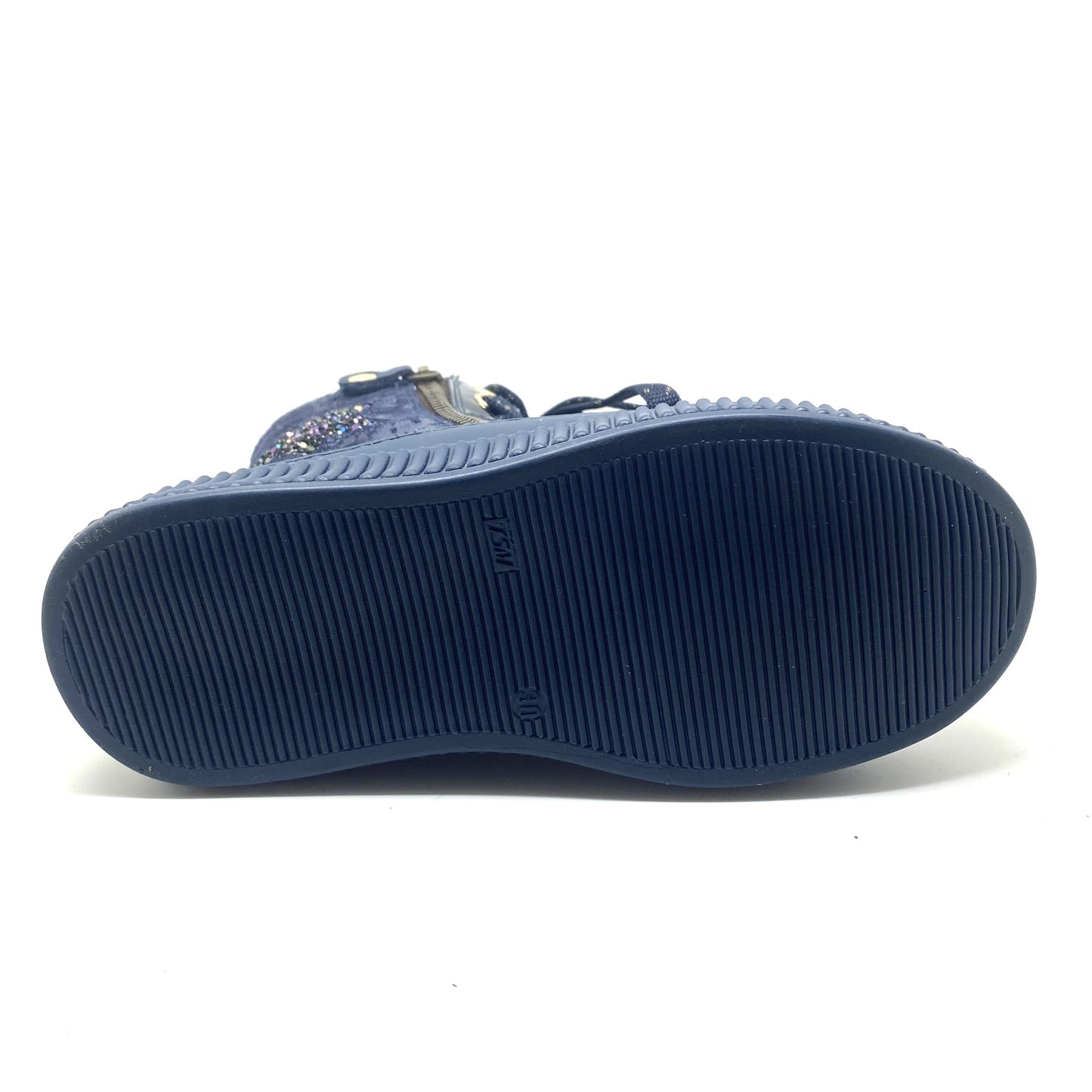 Stones and Bones hoge blauwe sneaker met rubberen tip