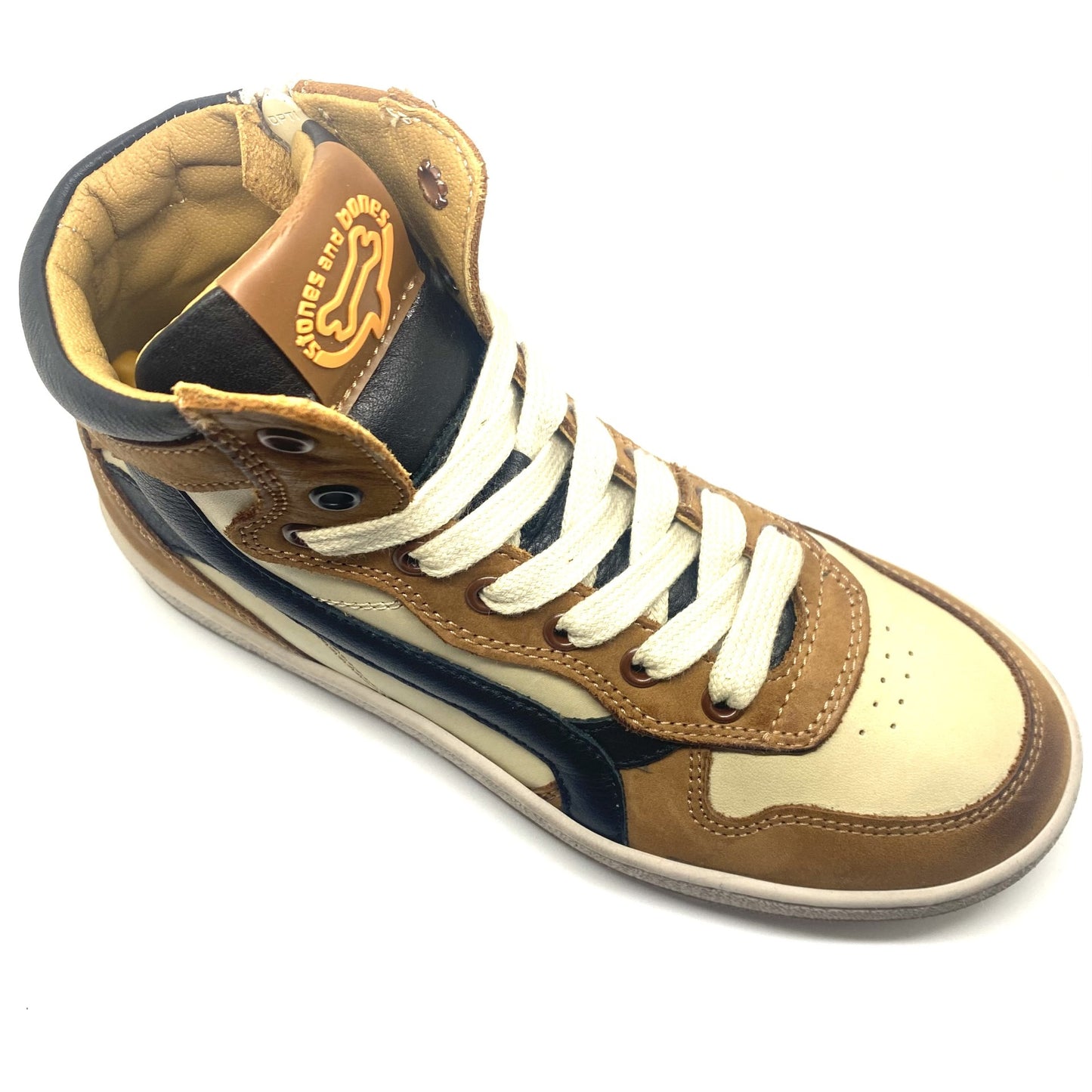Stones and Bones LOSOT hoge sneaker cognac beige
