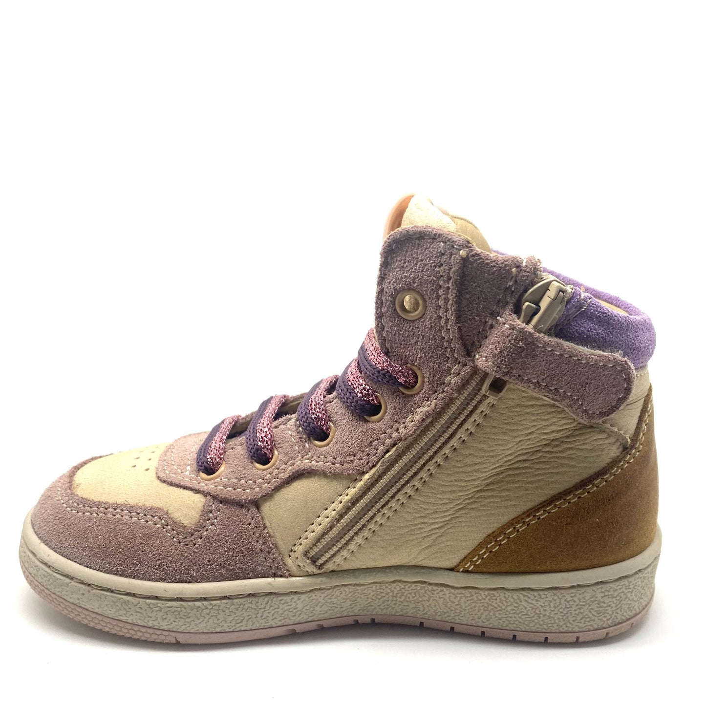Stones and Bones LOSOT hoge sneaker paars beige