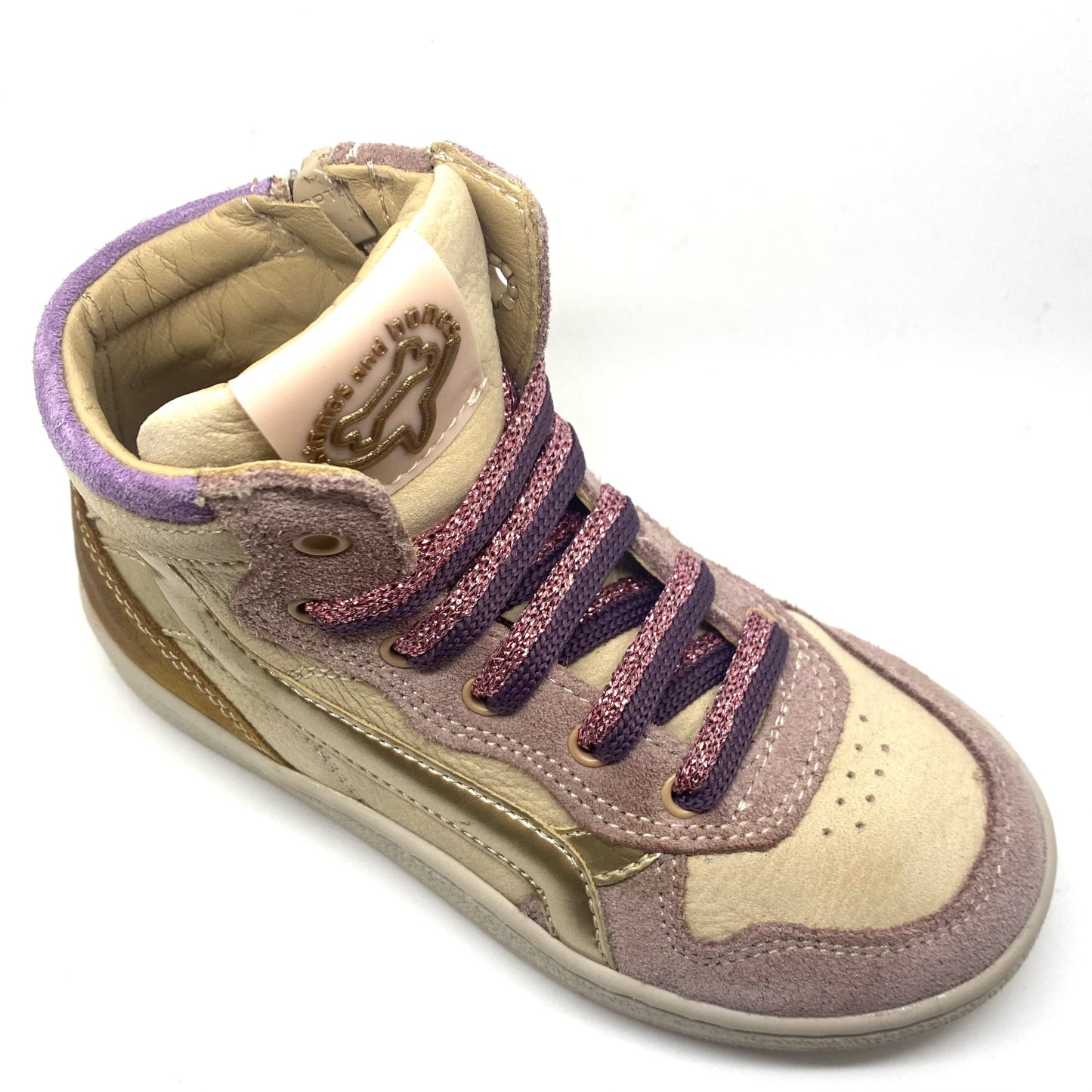 Stones and Bones LOSOT hoge sneaker paars beige