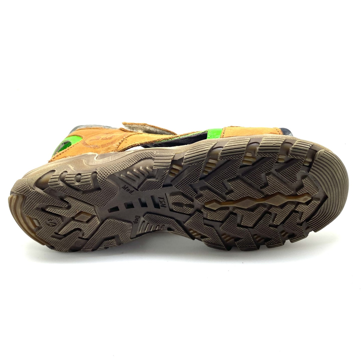 Stones and Bones sandaal met fluo groene accenten