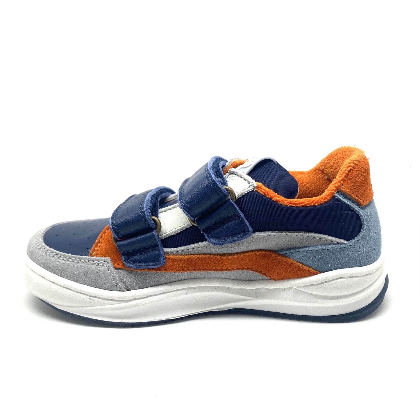 Stones and Bones lage blauwe sneaker met velcro.