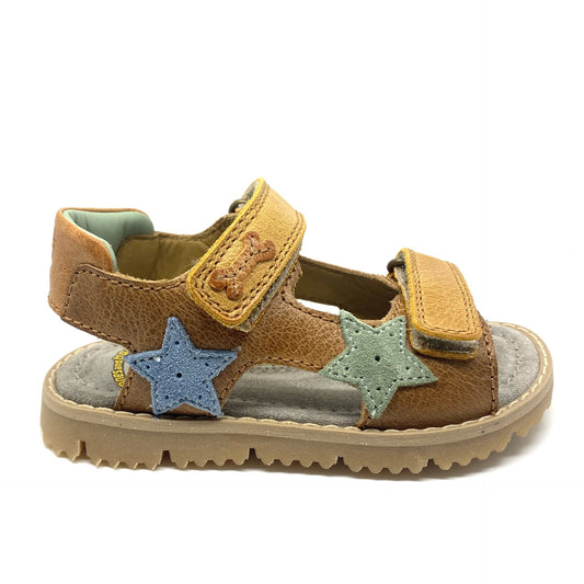 Stones and Bones sandaal zandkleur met velcro.