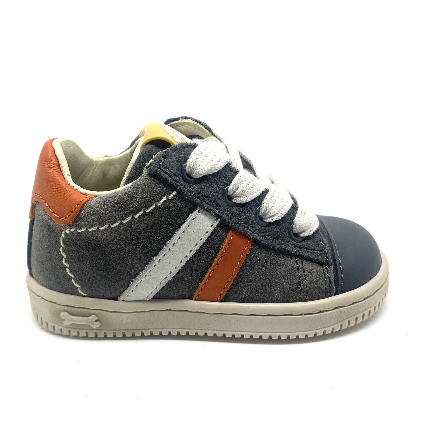 Stones and Bones eerste stappertje grijs met rubber tipje;