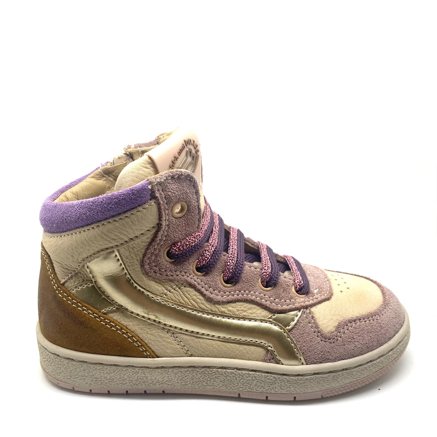 Stones and Bones LOSOT hoge sneaker paars beige