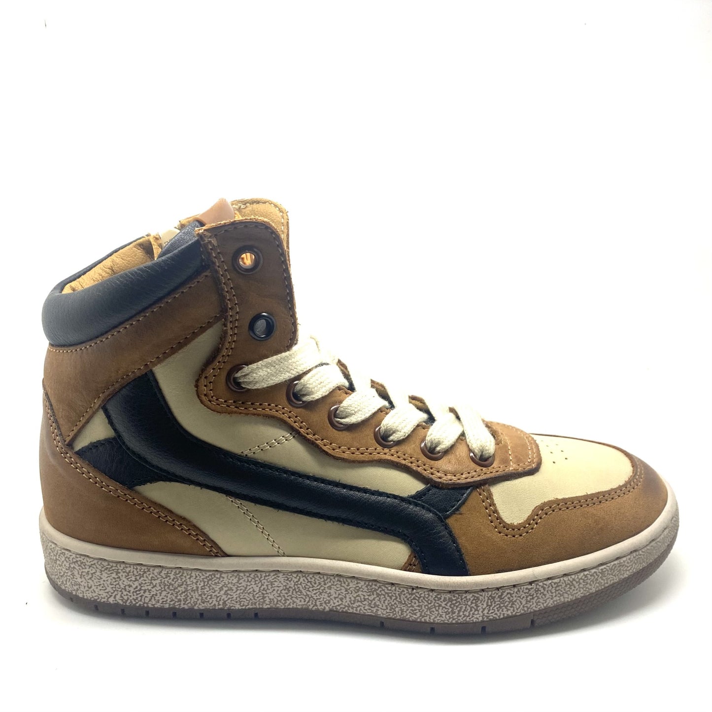 Stones and Bones LOSOT hoge sneaker cognac beige