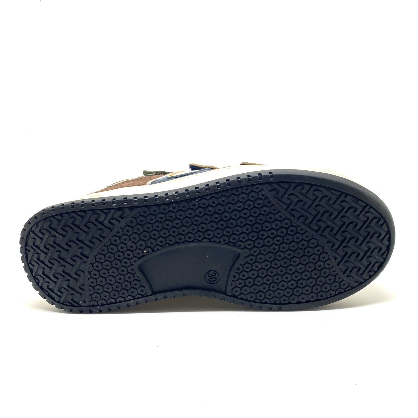 Hip hoge sneaker met 3 velcro's en rubberen tip