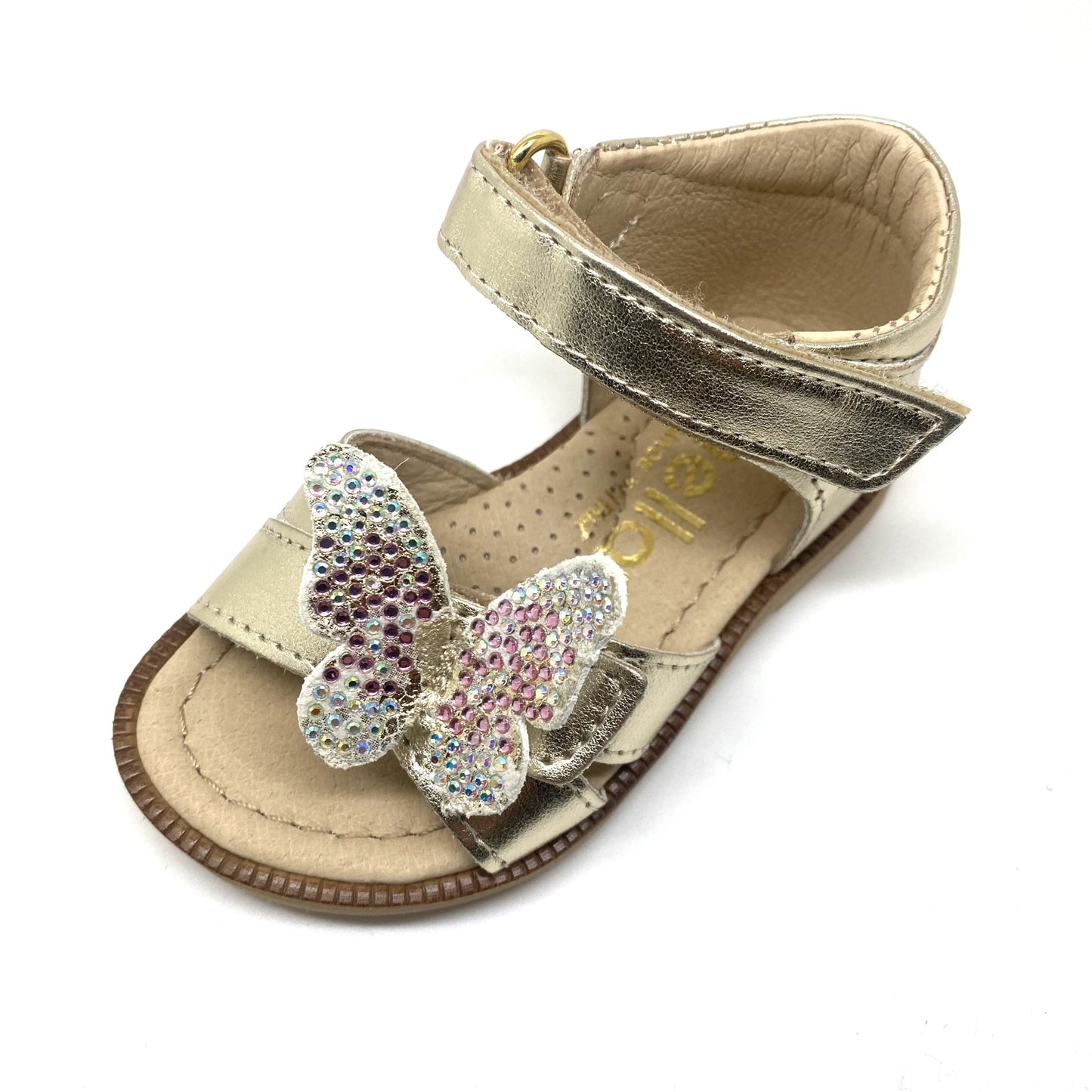 Lunella sandaal goud met glitter vlinder