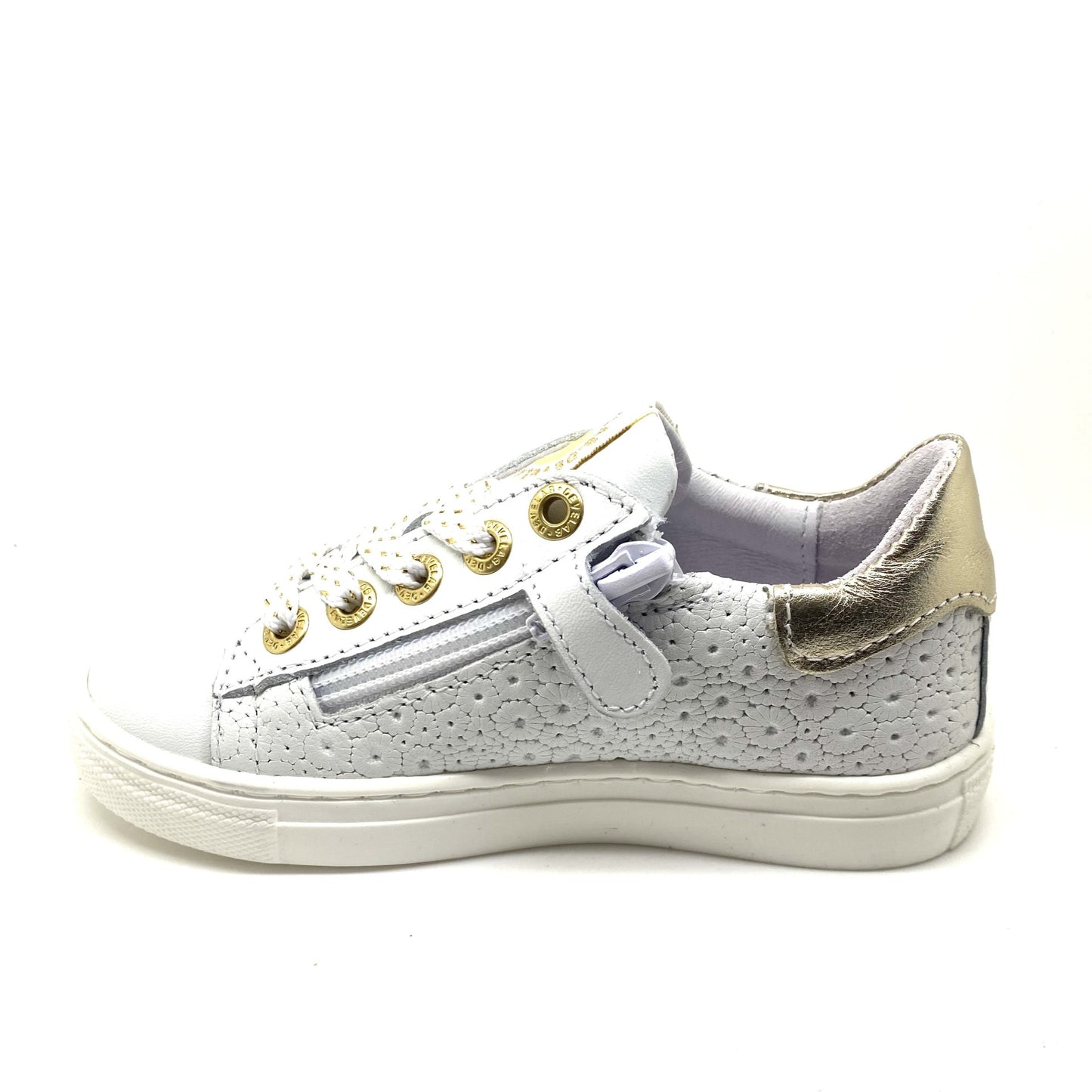 Develab lage witte sneaker met bloempjes
