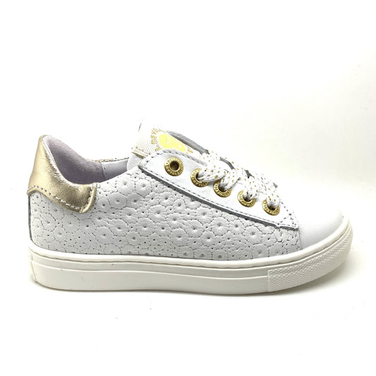 Develab lage witte sneaker met bloempjes