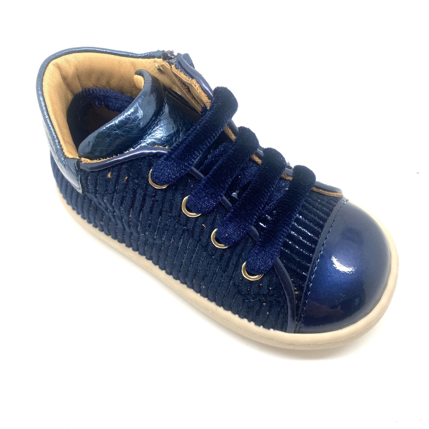 Zecchino D'oro blauw eerste stappertje met veter en rits.