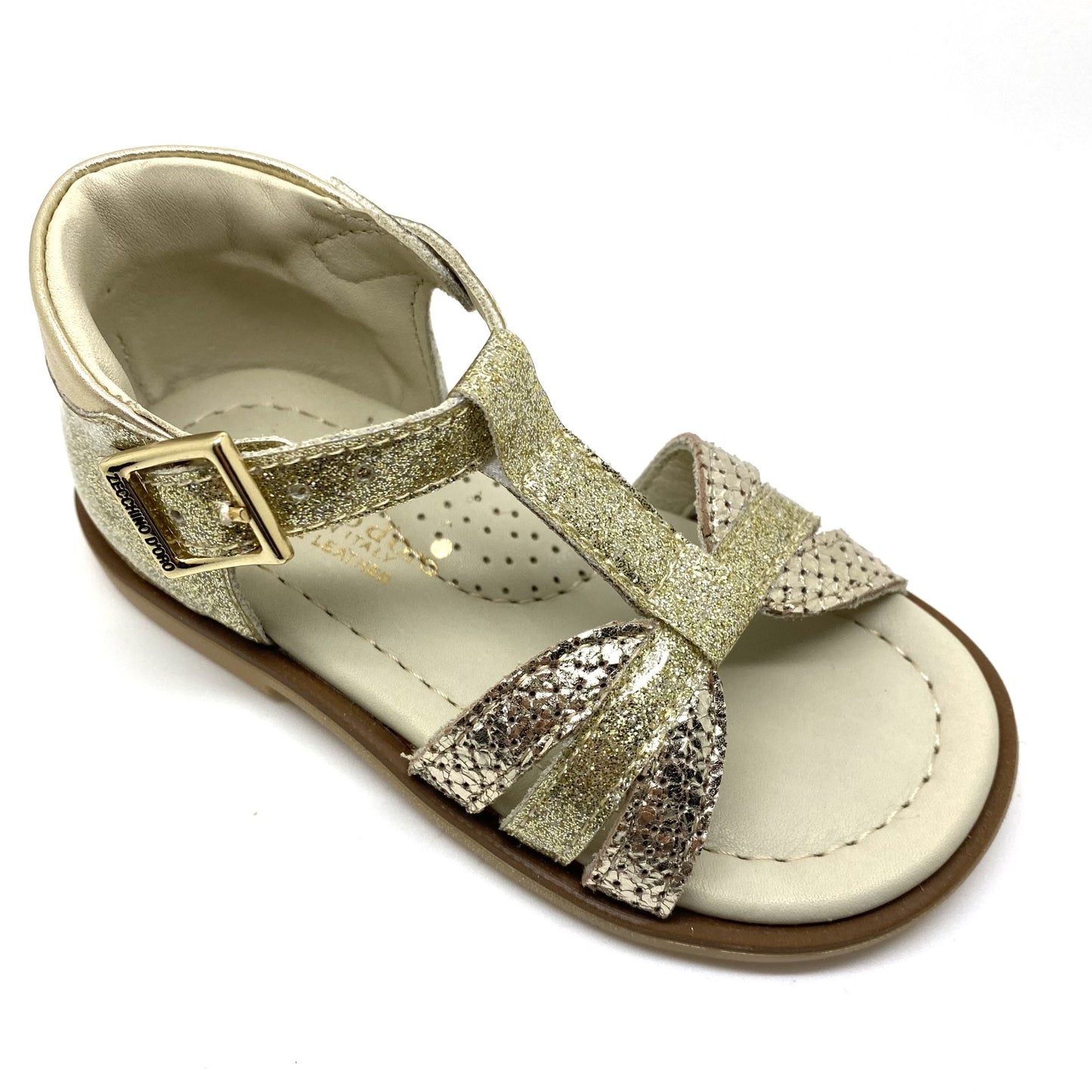 Zecchino D'oro goud sandaaltje met gesp