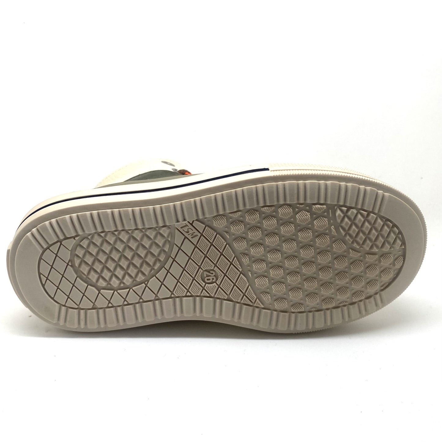 Zecchino D'oro sneaker hoog kaki en fluo oranje